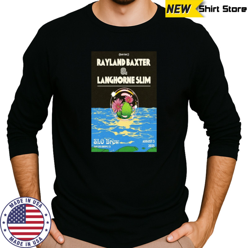 Rayland Baxter & Langhorne Slim San Luis Obispo 8.3.2025 Poster T-Shirt Long Sleeved