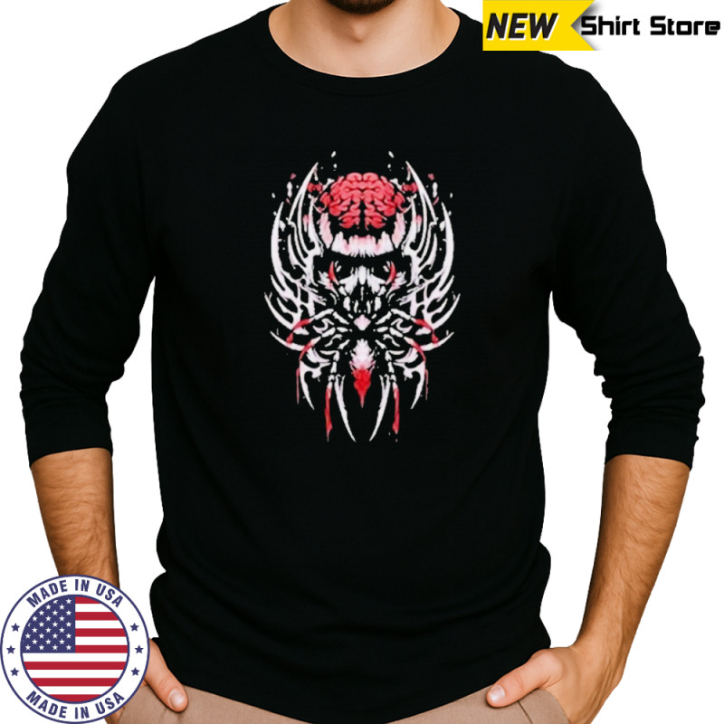 Twisted Insane Liquid Logo Spider Brain T-Shirt Long Sleeved