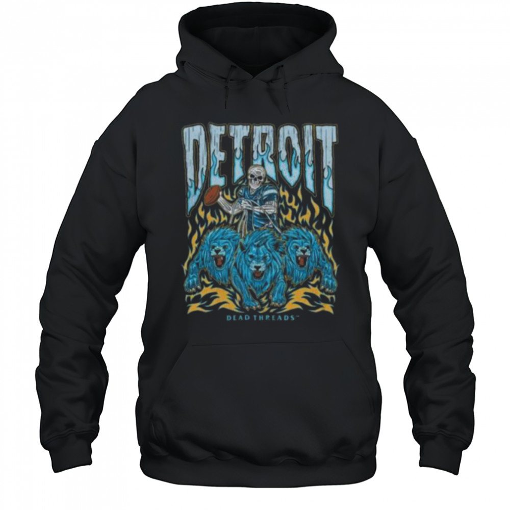 Dead Threads Detroit Skull & Lions T Shirt Hoodie