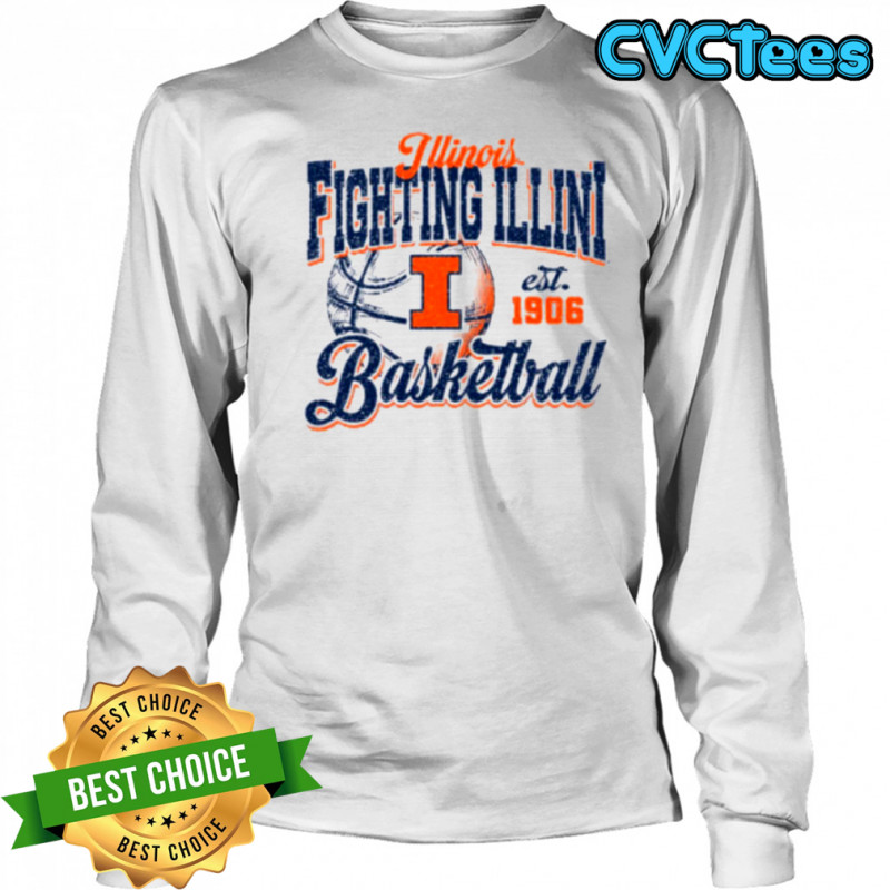 Illinois Basketball Shirt Retro Long Sleeved