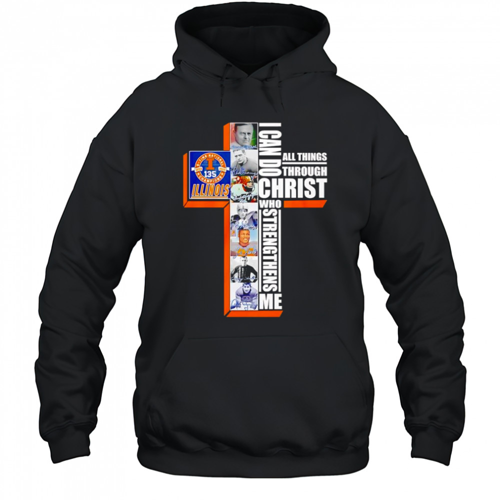 135 5 time National Champions Illinois I can do all things through Christ who strengthens me shirt Hoodie
