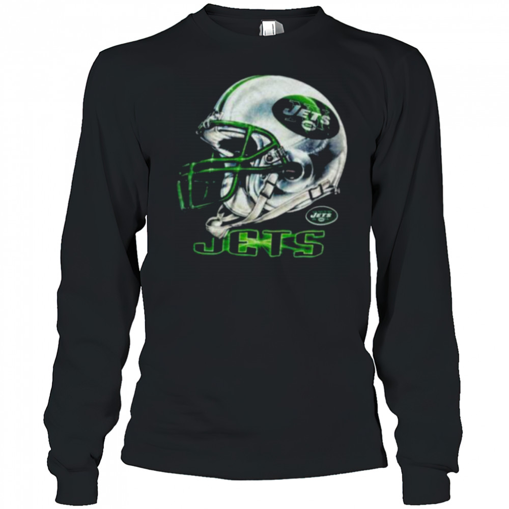 1996 New York Jets Vintage Black Lee Sport Realistic Helmet NFL Shirt Long Sleeved