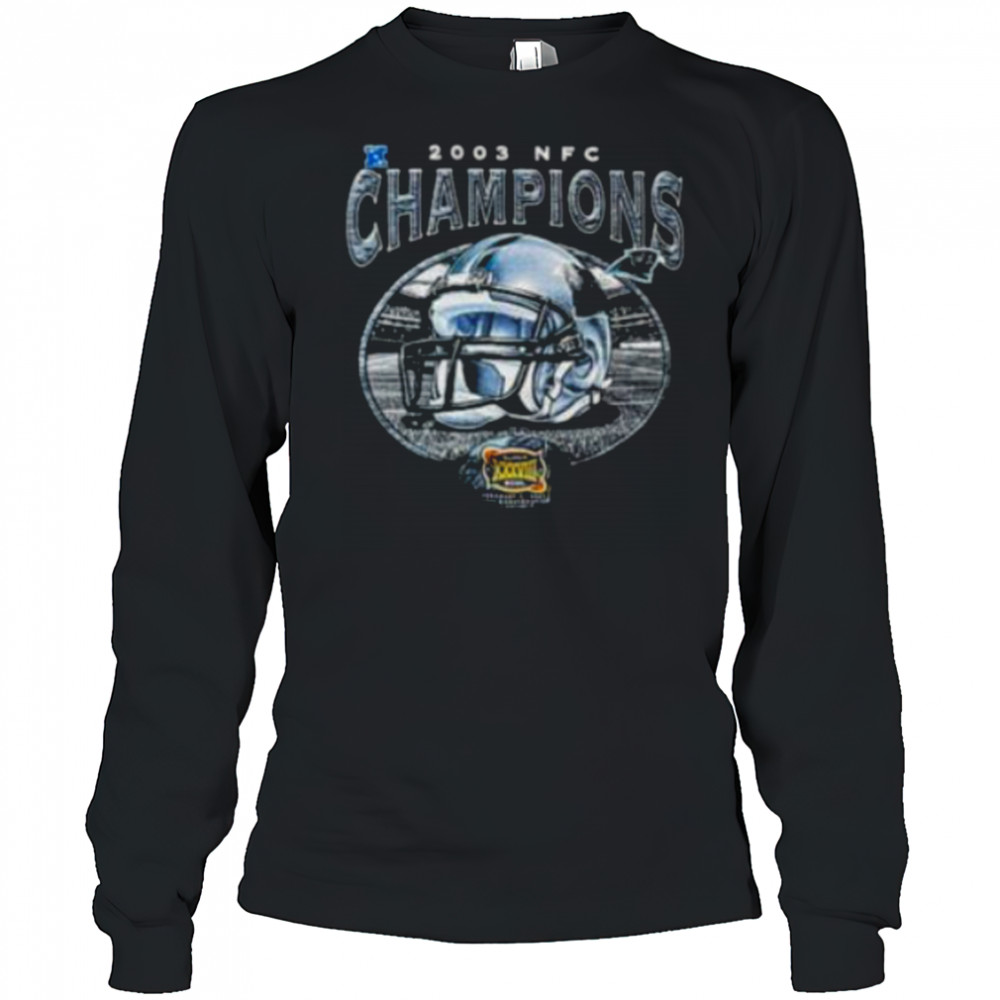 2003 Carolina Panthers NFC Champions Super Bowl XXXVIII Vintage NFL Helmet Shirt Long Sleeved