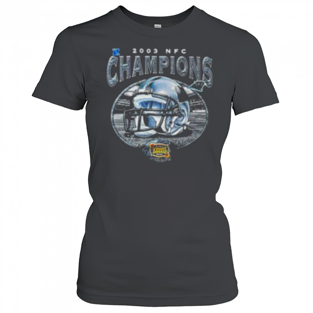 2003 Carolina Panthers NFC Champions Super Bowl XXXVIII Vintage NFL Helmet Shirt Women's T-shirt