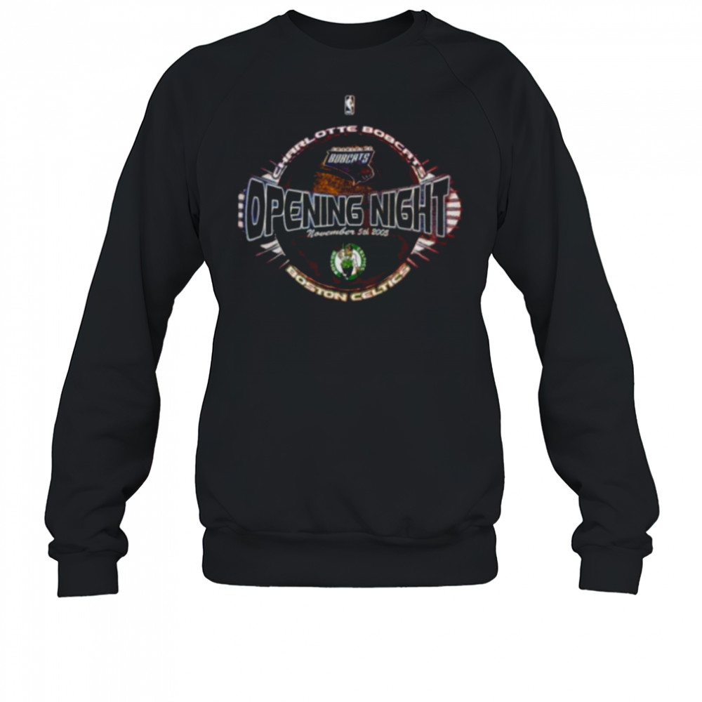 2005 Charlotte Bobcats vs. Boston Celtics Vintage Orange NBA Opening Night Shirt Sweatshirt