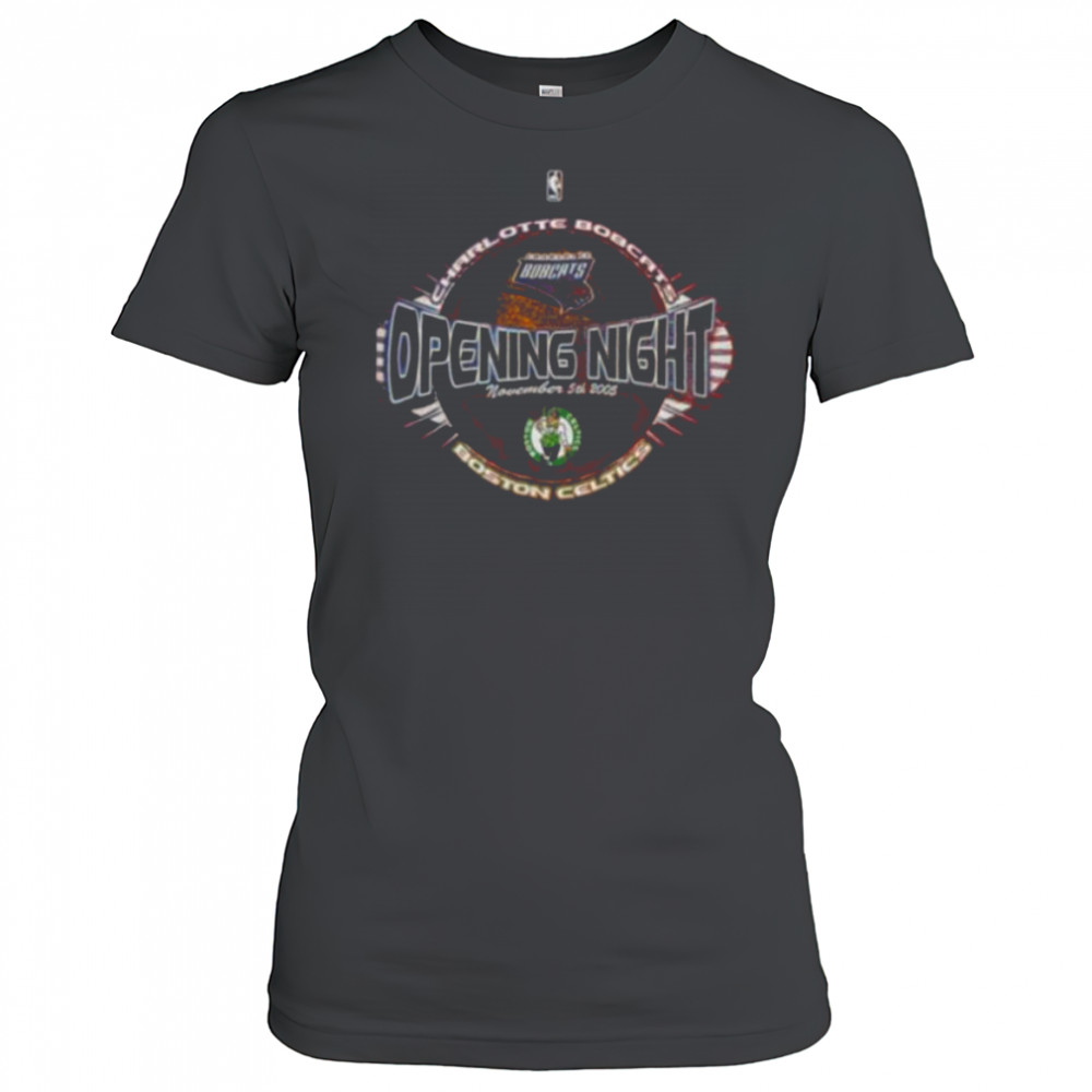 2005 Charlotte Bobcats vs. Boston Celtics Vintage Orange NBA Opening Night Shirt Women's T-shirt