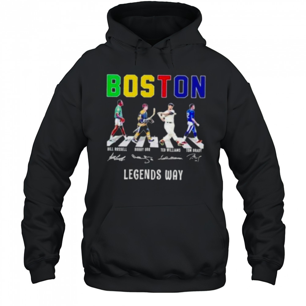 Boston sport legends way abbey road signature shirt Hoodie