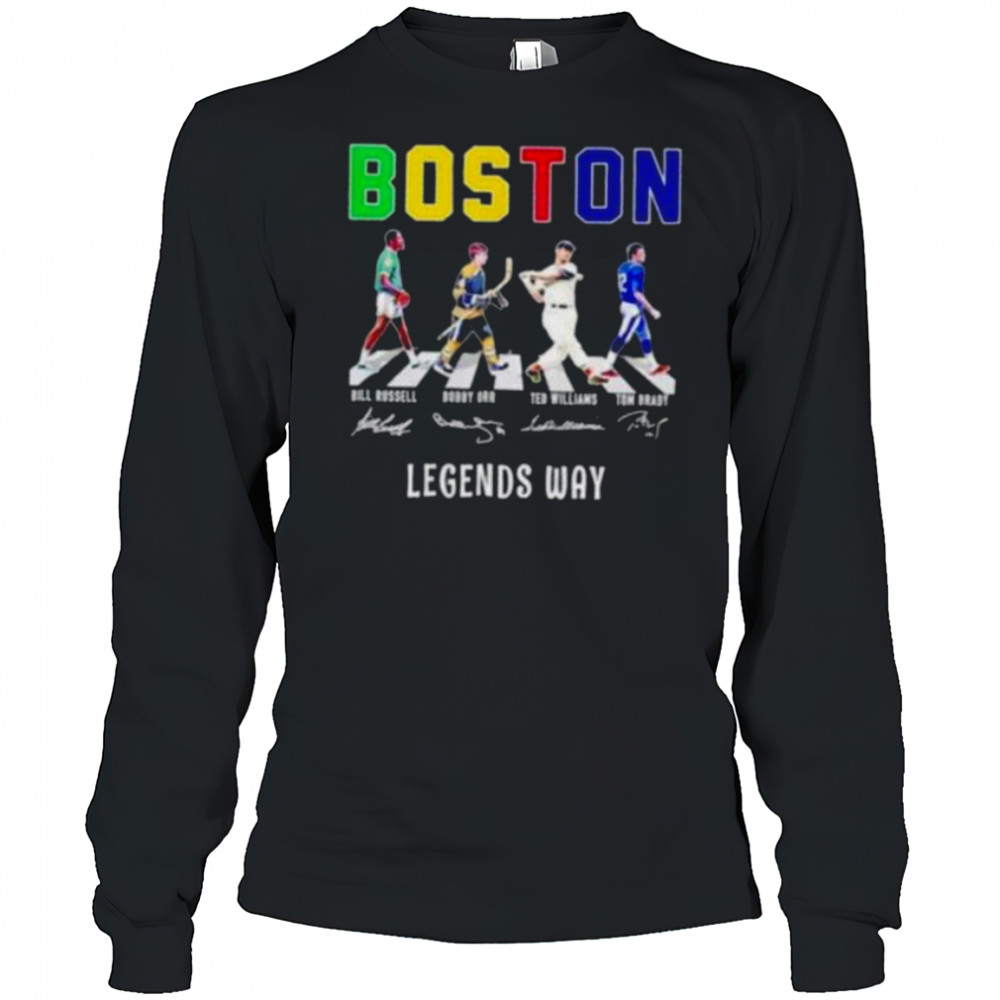 Boston sport legends way abbey road signature shirt Long Sleeved