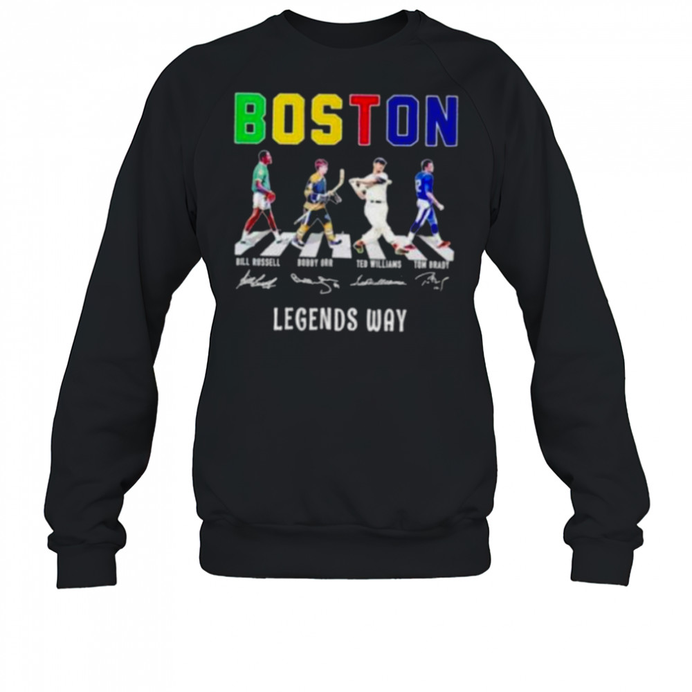 Boston sport legends way abbey road signature shirt Sweatshirt