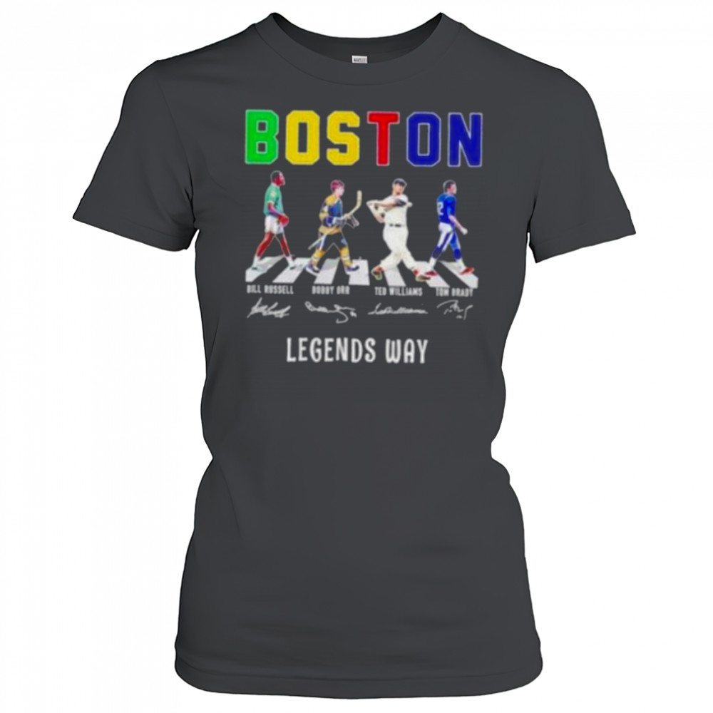 Boston sport legends way abbey road signature shirt Women's T-shirt