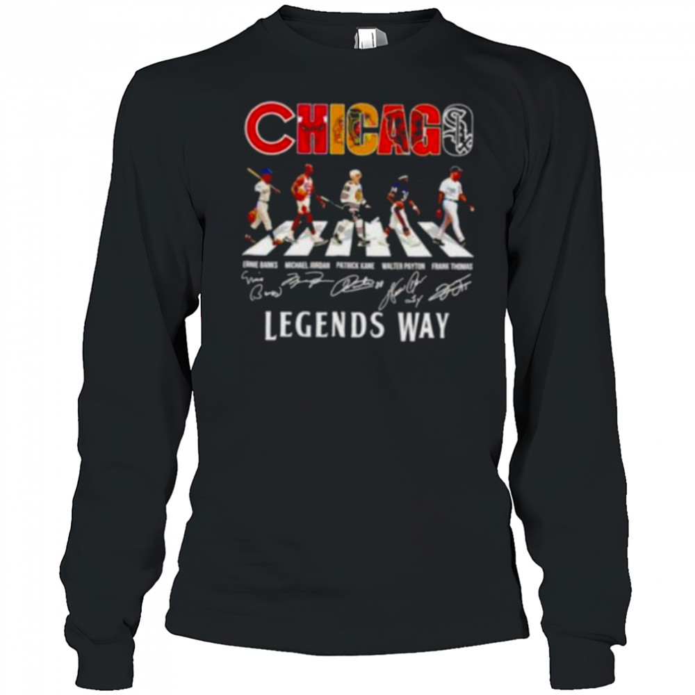Chicago sports teams players legends way Abbey Road shirt Long Sleeved