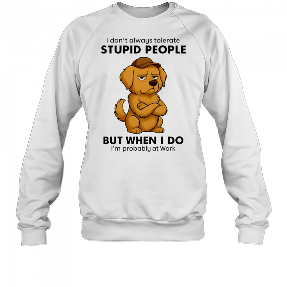 Dog I Don’t Always Tolerate People But when I do I’m probably at Work shirt Sweatshirt