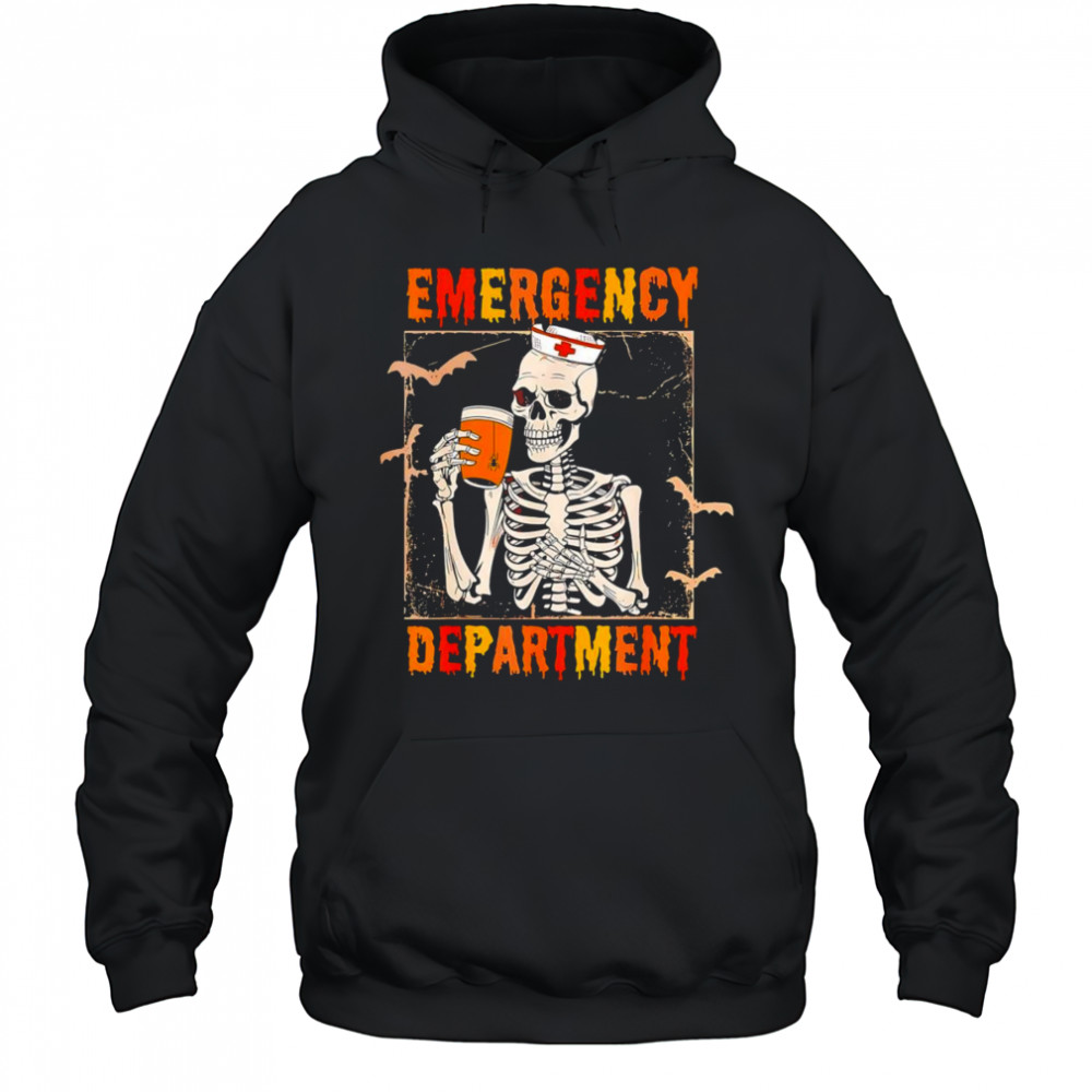 Emergency department skeleton nurse shirt Hoodie