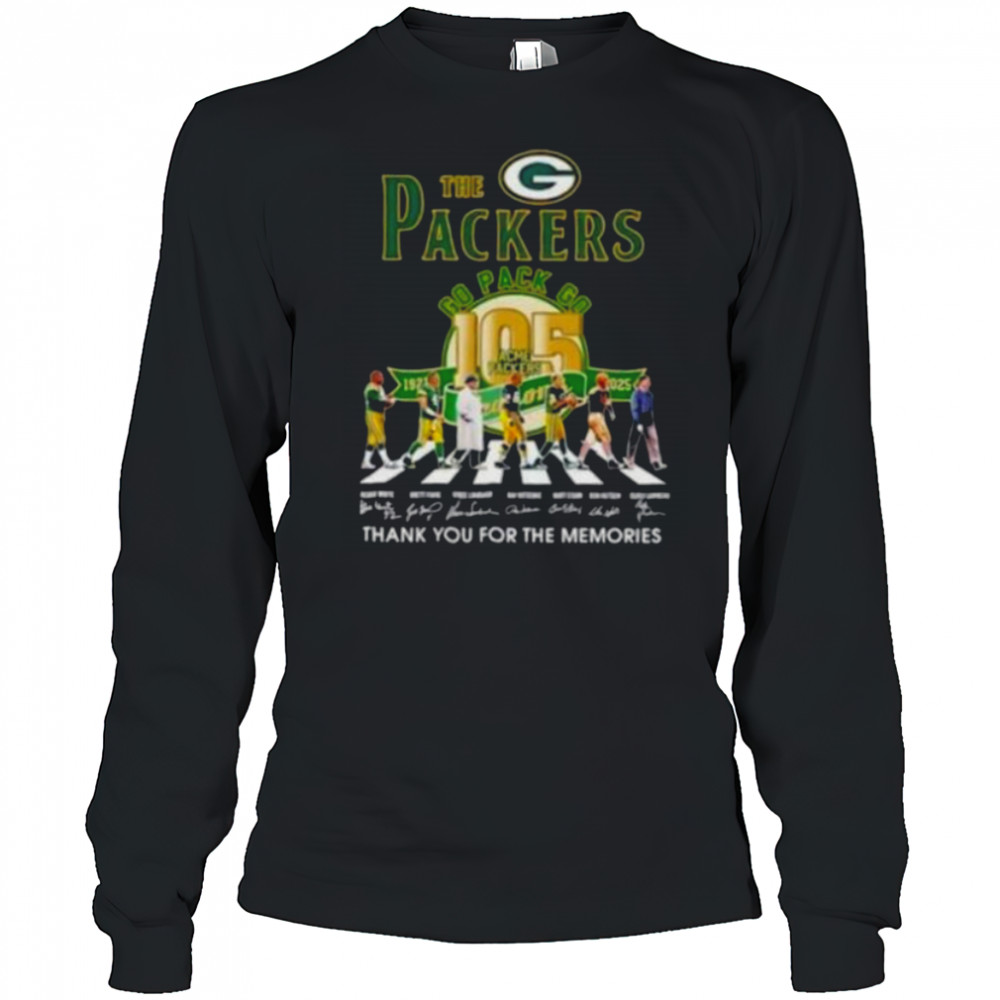 Green Bay Packers 105 Years Legends Abbey Road Thank You For The Memories shirt Long Sleeved