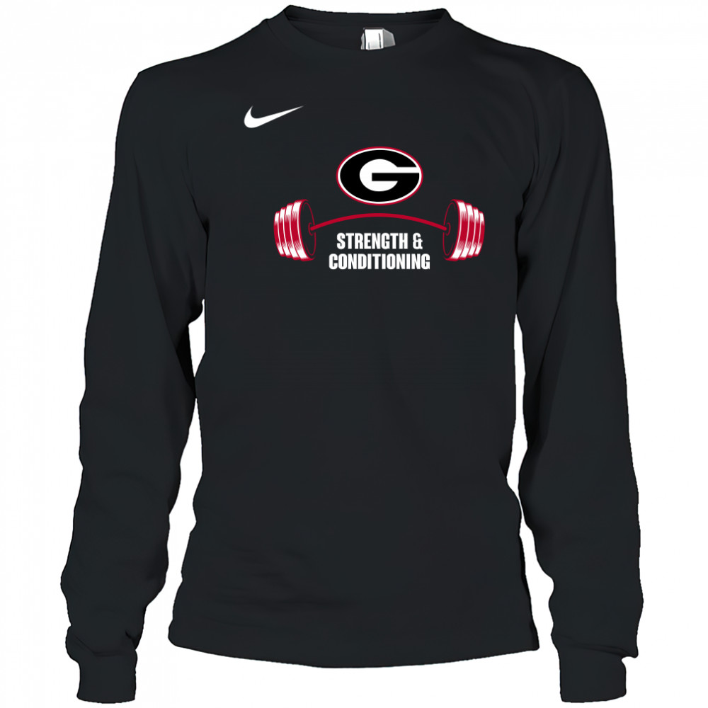Nike Georgia Bulldogs Strength And Conditioning T-Shirt Long Sleeved