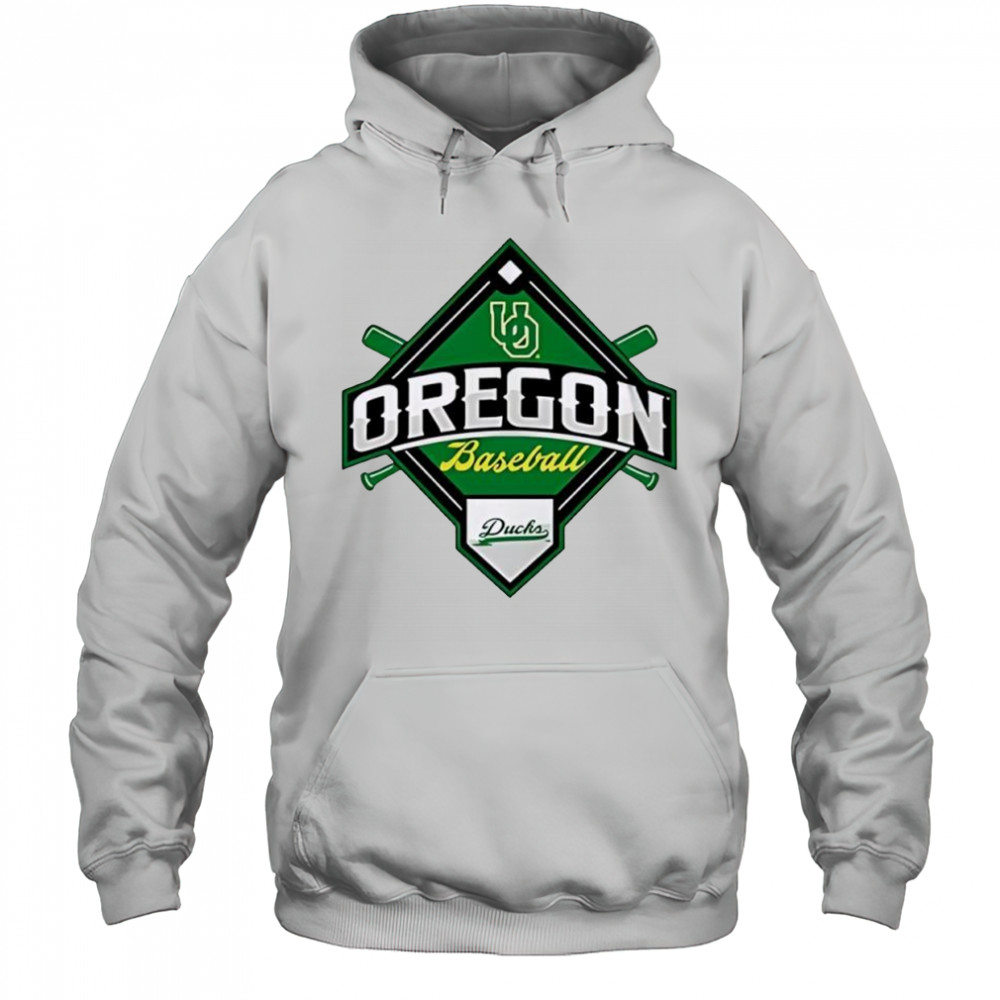 Oregon Ducks White Big Ten Baseball logo shirt Hoodie