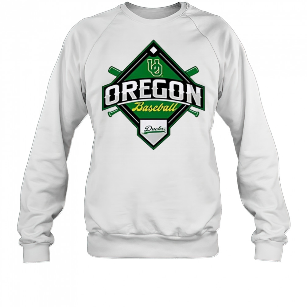 Oregon Ducks White Big Ten Baseball logo shirt Sweatshirt