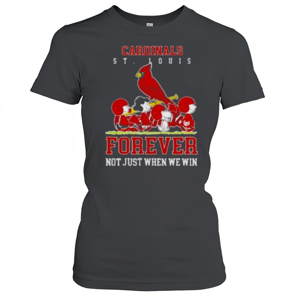 Peanuts Charlie Brown Snoopy St Louis Cardinals baseball forever not just when we win shirt Women's T-shirt