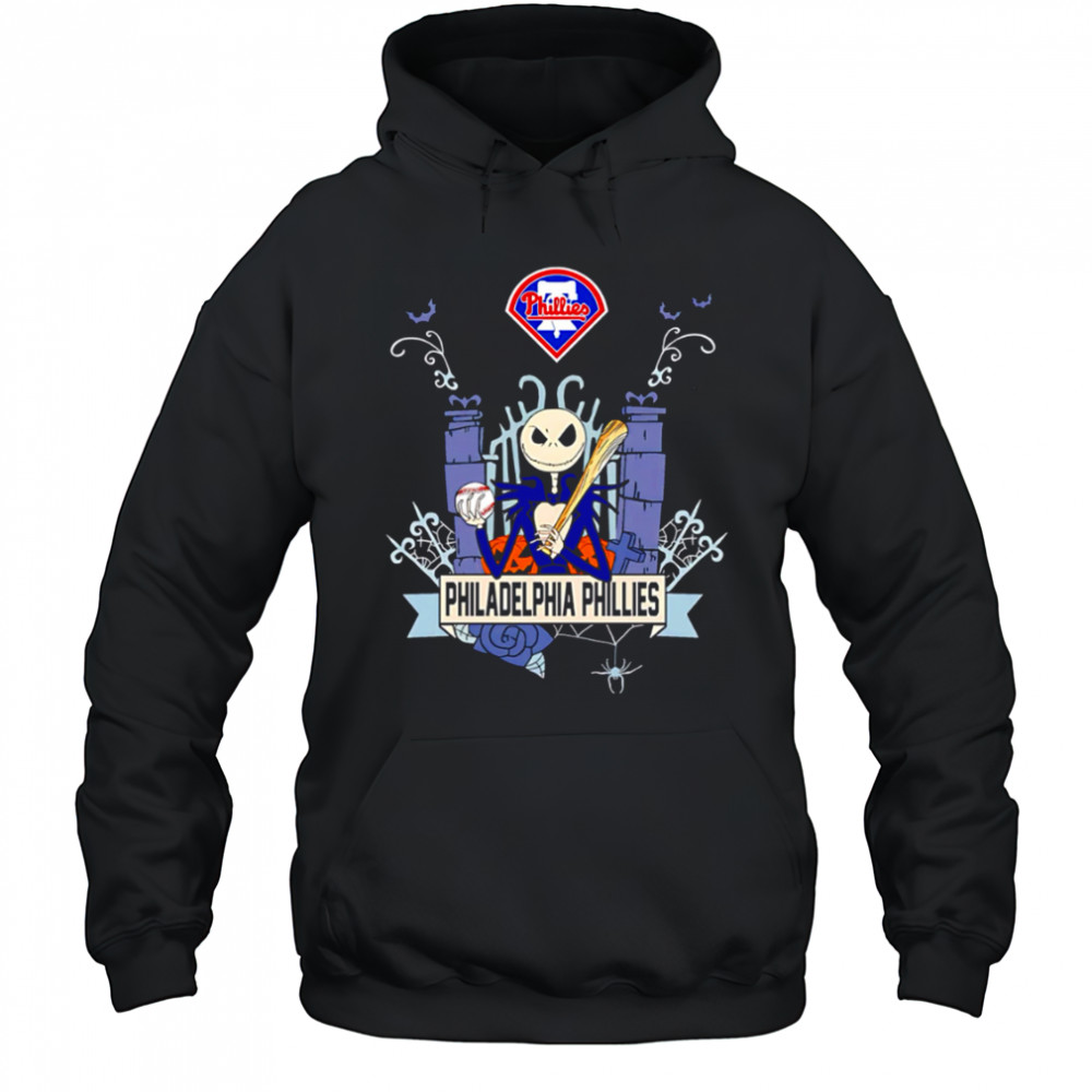Philadelphia Phillies Baseball Jack Skellington Halloween shirt Hoodie