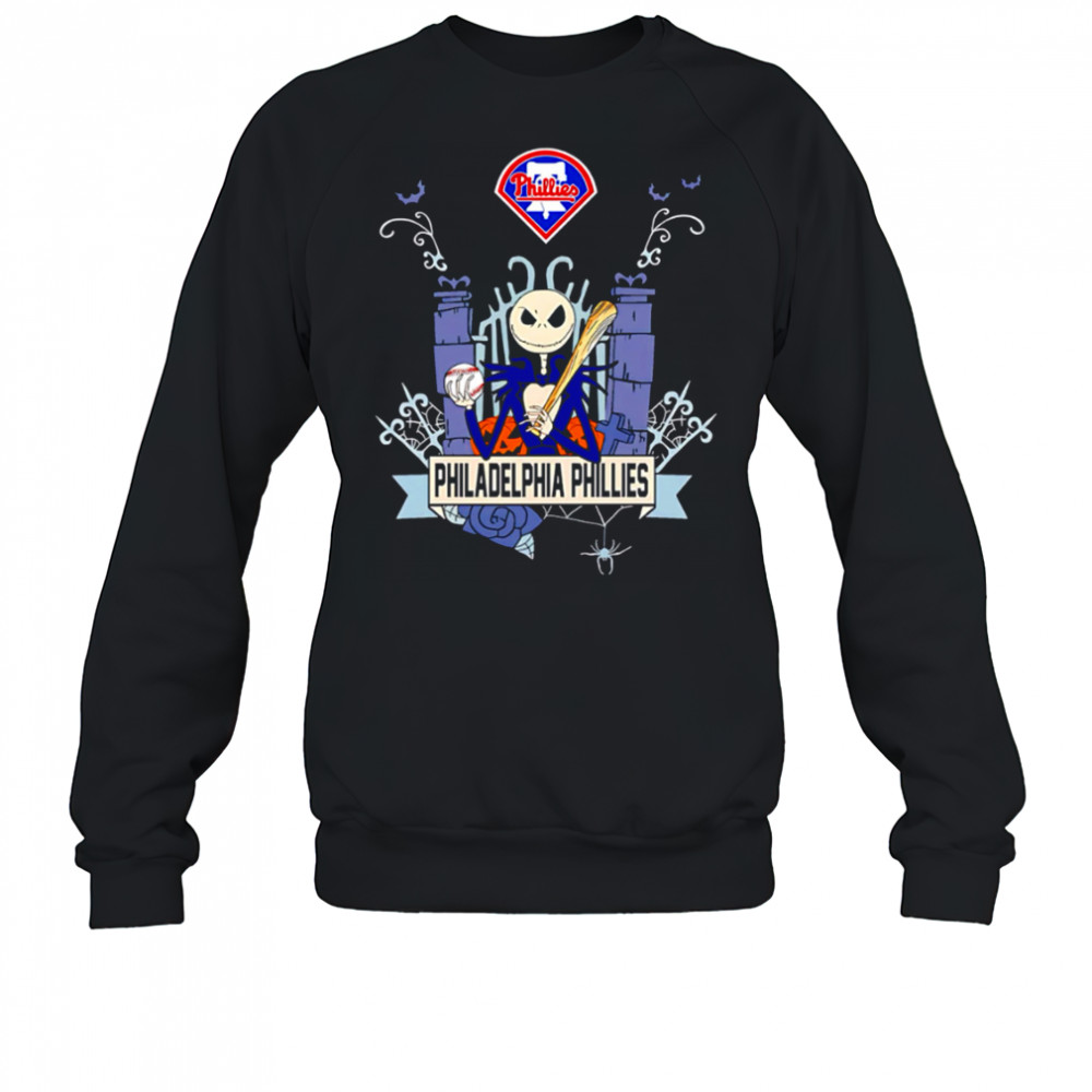 Philadelphia Phillies Baseball Jack Skellington Halloween shirt Sweatshirt
