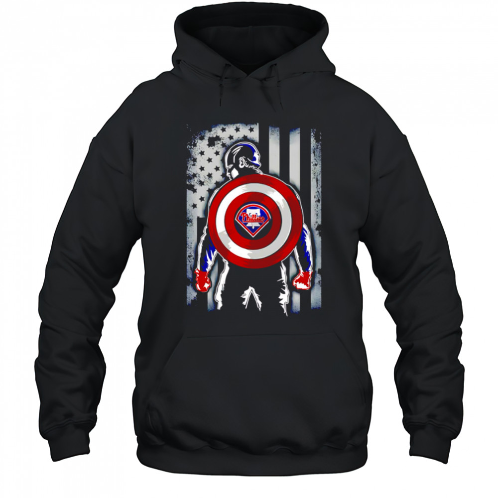 Philadelphia Phillies Captain America Marvel Avengers Flag Baseball shirt Hoodie