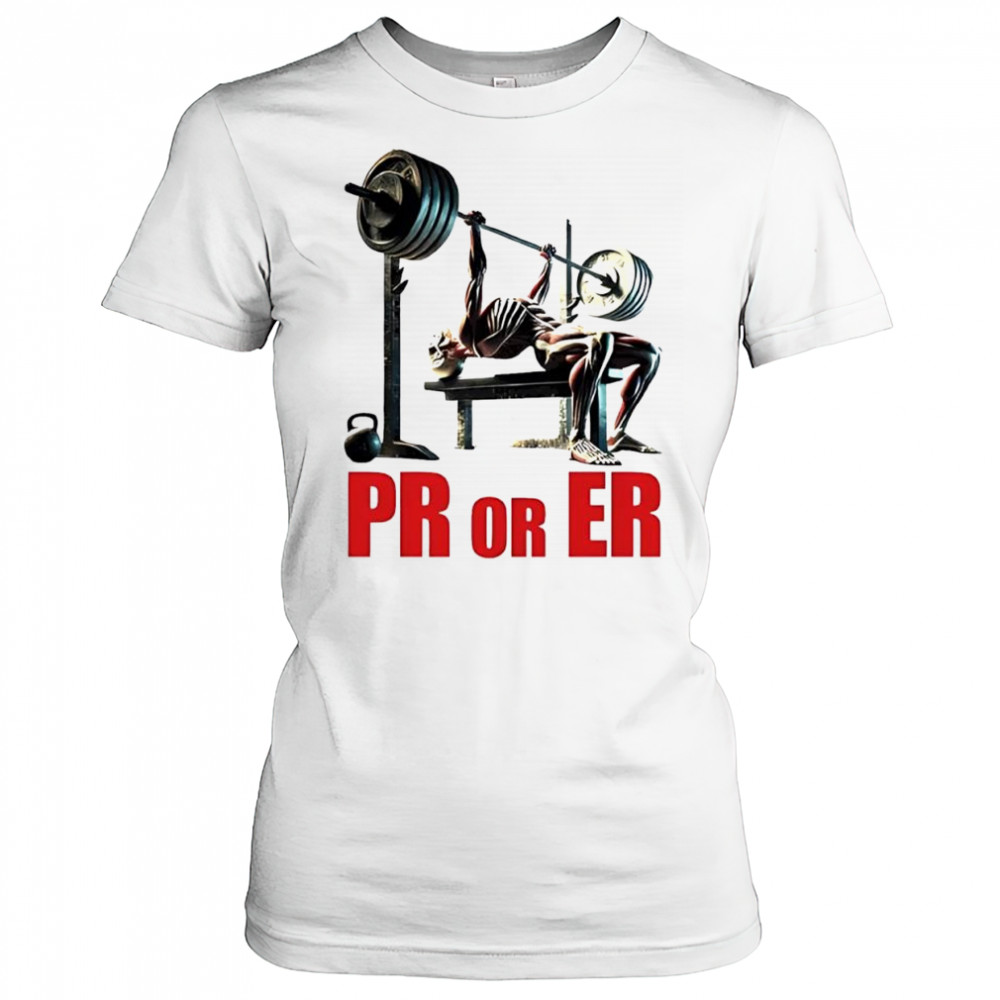 PR or ER skeleton weightlifting gym shirt Women's T-shirt