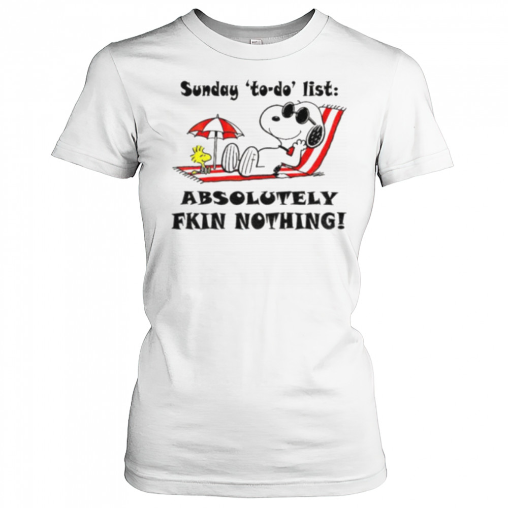 Snoopy and Woodstock sunday to do list absolutely fkin nothing summer shirt Women's T-shirt