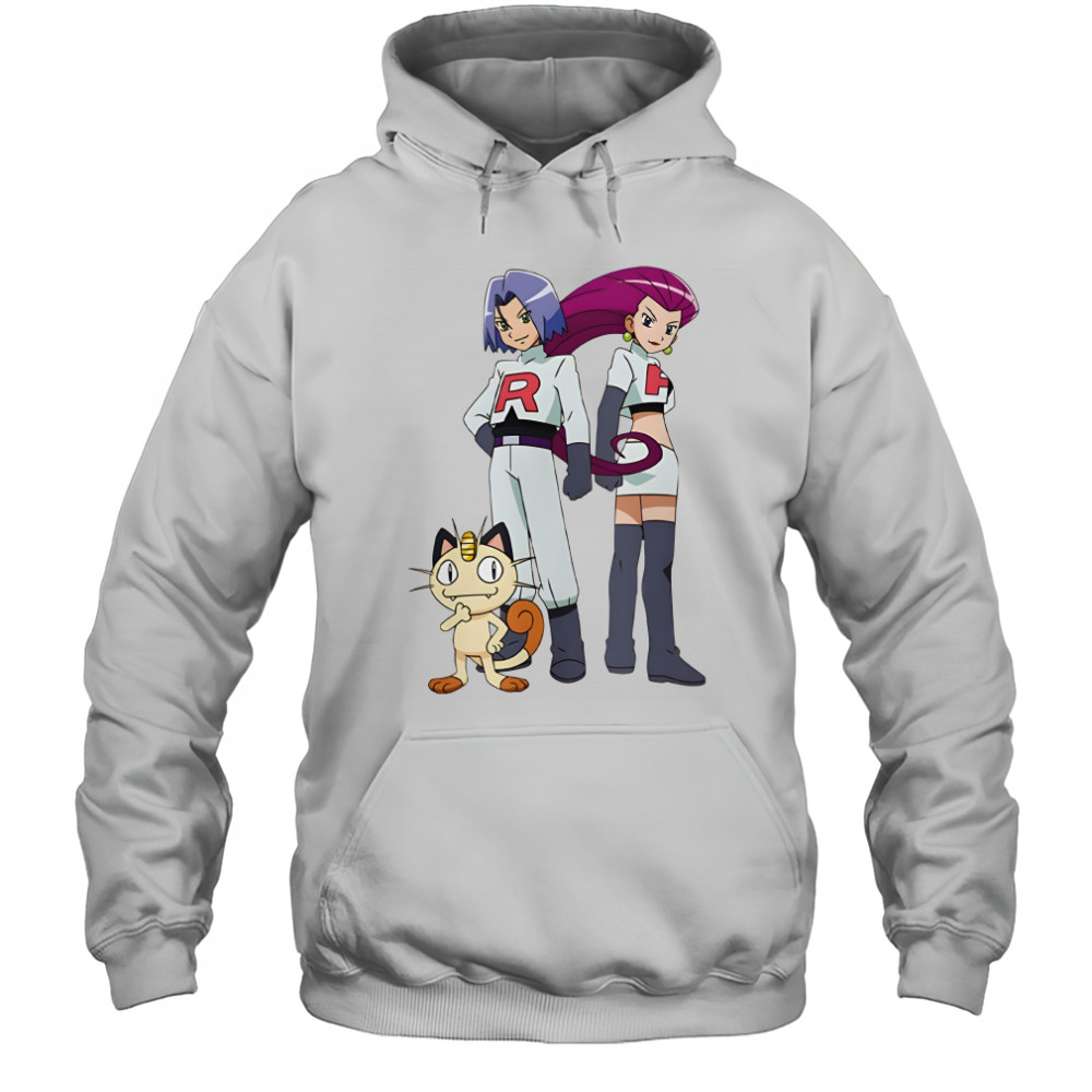 Team Rocket Members Jessie James And Meowth In The Pokemon shirt Hoodie