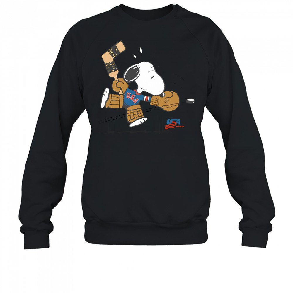 Top peanuts Snoopy goalie USA hockey shirt Sweatshirt