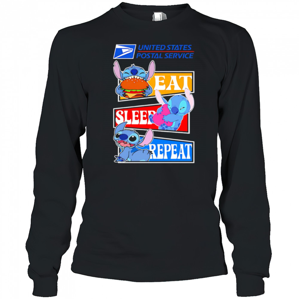 USPS eat sleep repeat stitch shirt Long Sleeved