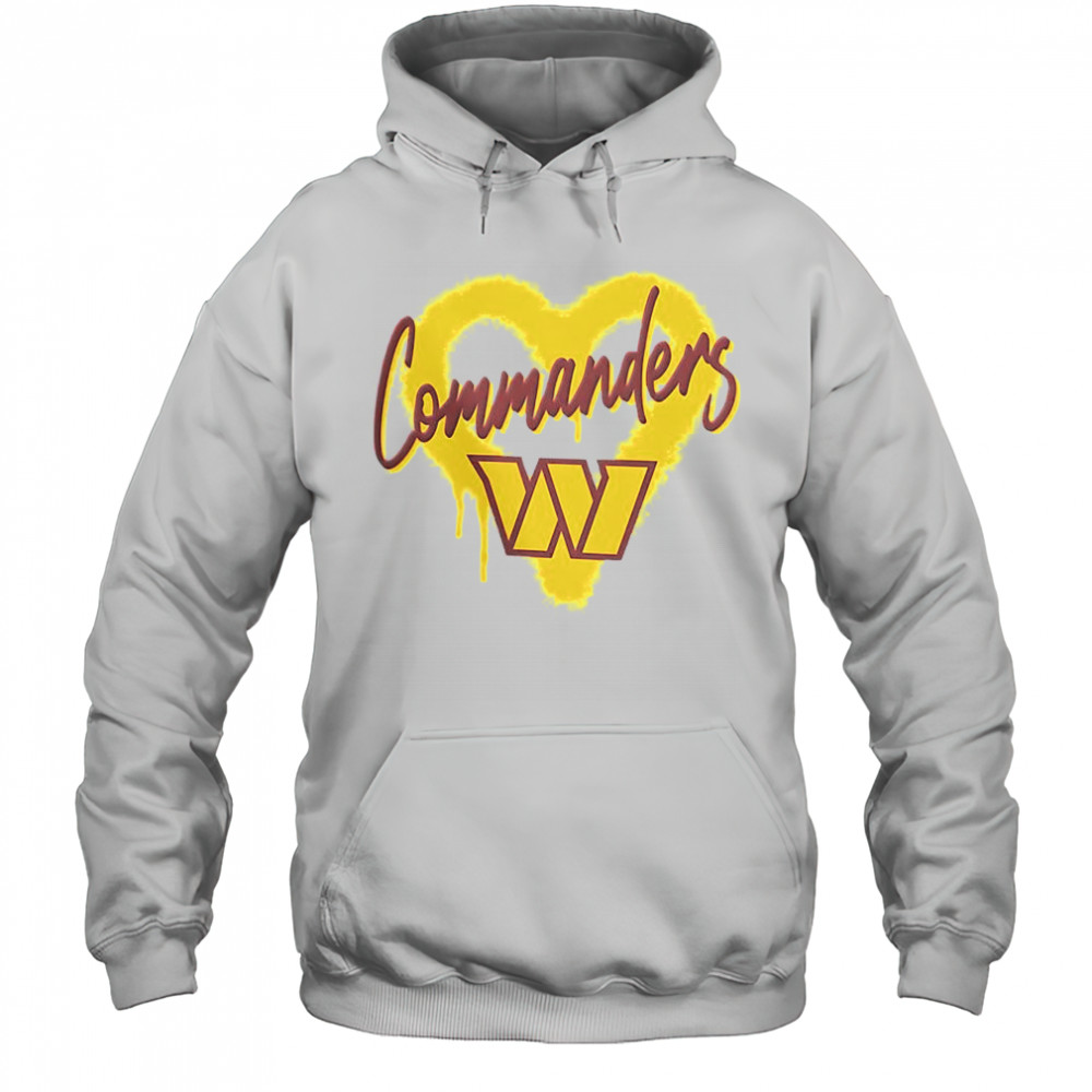 Washington Commanders Football Spray Heart T-Shirt Hoodie