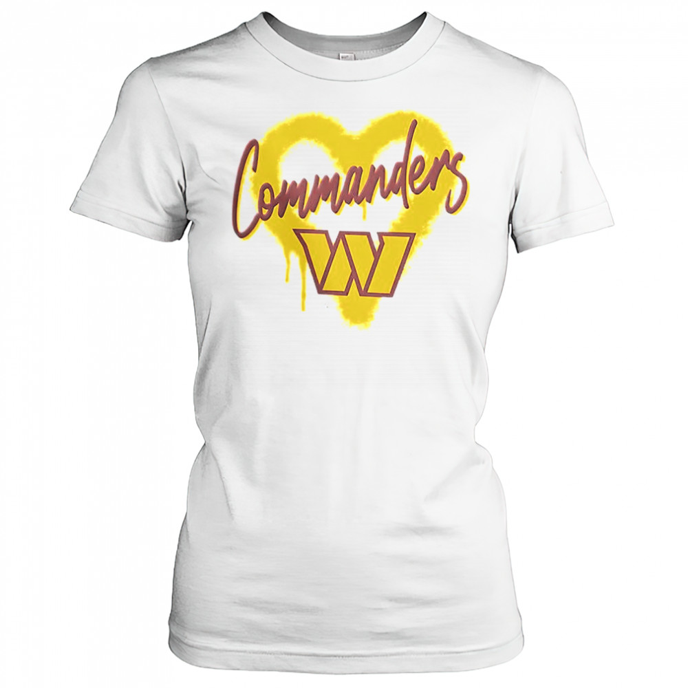 Washington Commanders Football Spray Heart T-Shirt Women's T-shirt