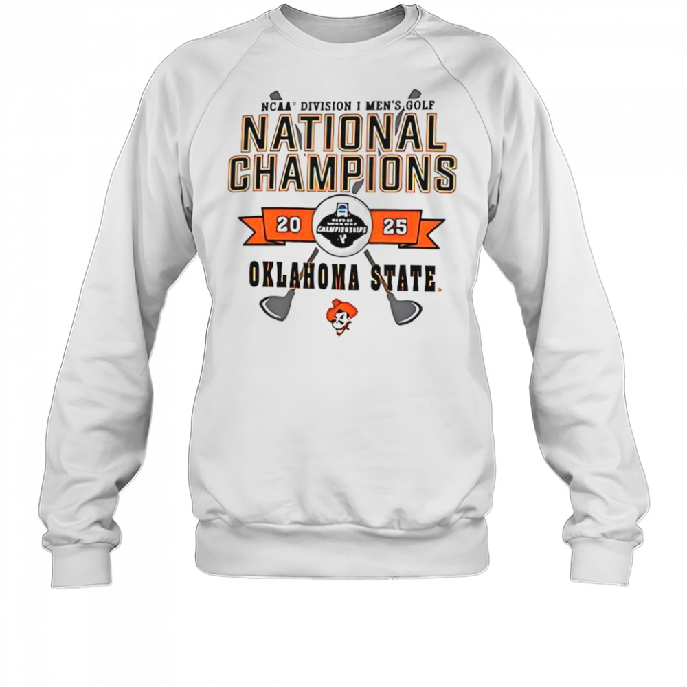 Champion Oklahoma State Cowboys White 2025 Golf National Champions T-Shirt Sweatshirt