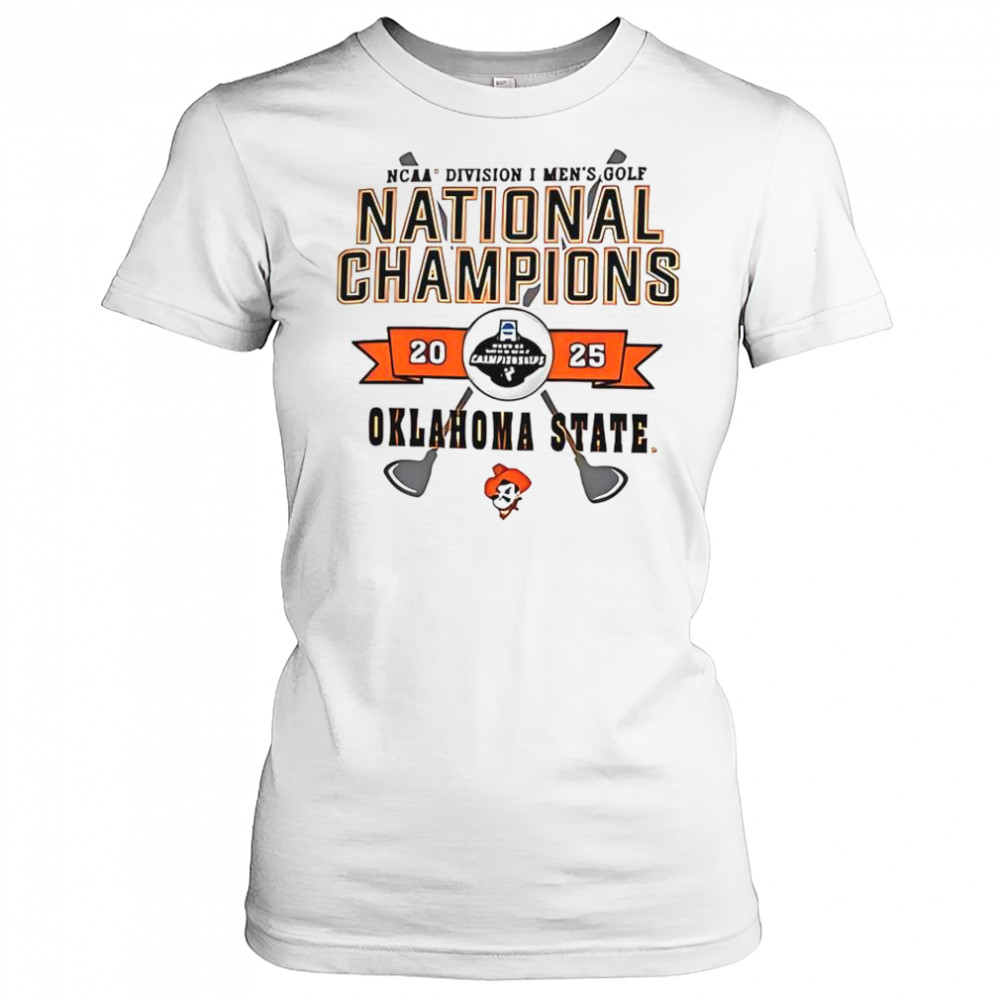 Champion Oklahoma State Cowboys White 2025 Golf National Champions T-Shirt Women's T-shirt