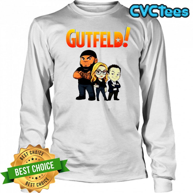 Gutfeld Crew Chibi Greg Gutfeld Kat Timpf and Tyrus shirt Long Sleeved