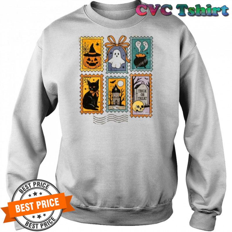 Halloween Cute Ghost Pumpkin Cat Cute Ghost Shirt Sweatshirt