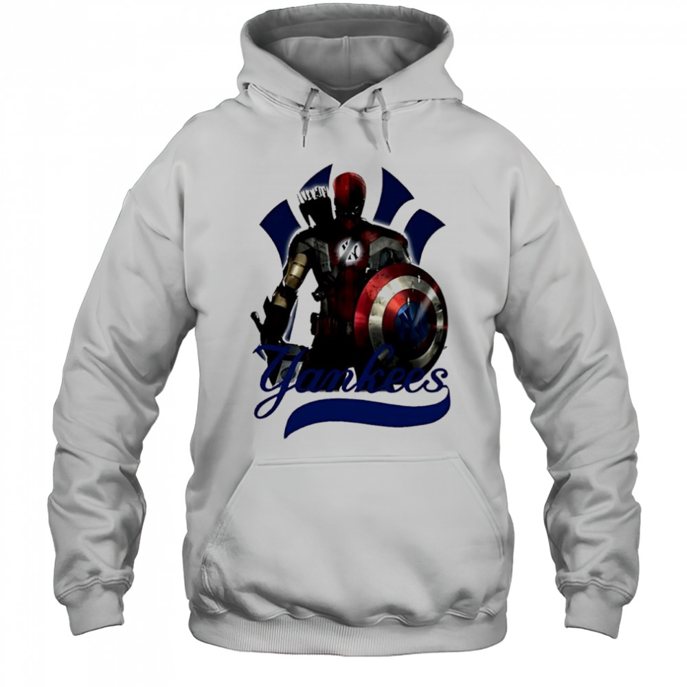 New York Yankees Captain America Thor Spider Man Hawkeye Mashups shirt Hoodie