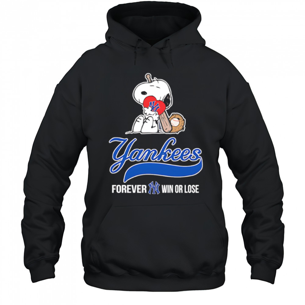 New York Yankees Snoopy Love Yakees Forever Win Or Lose shirt Hoodie