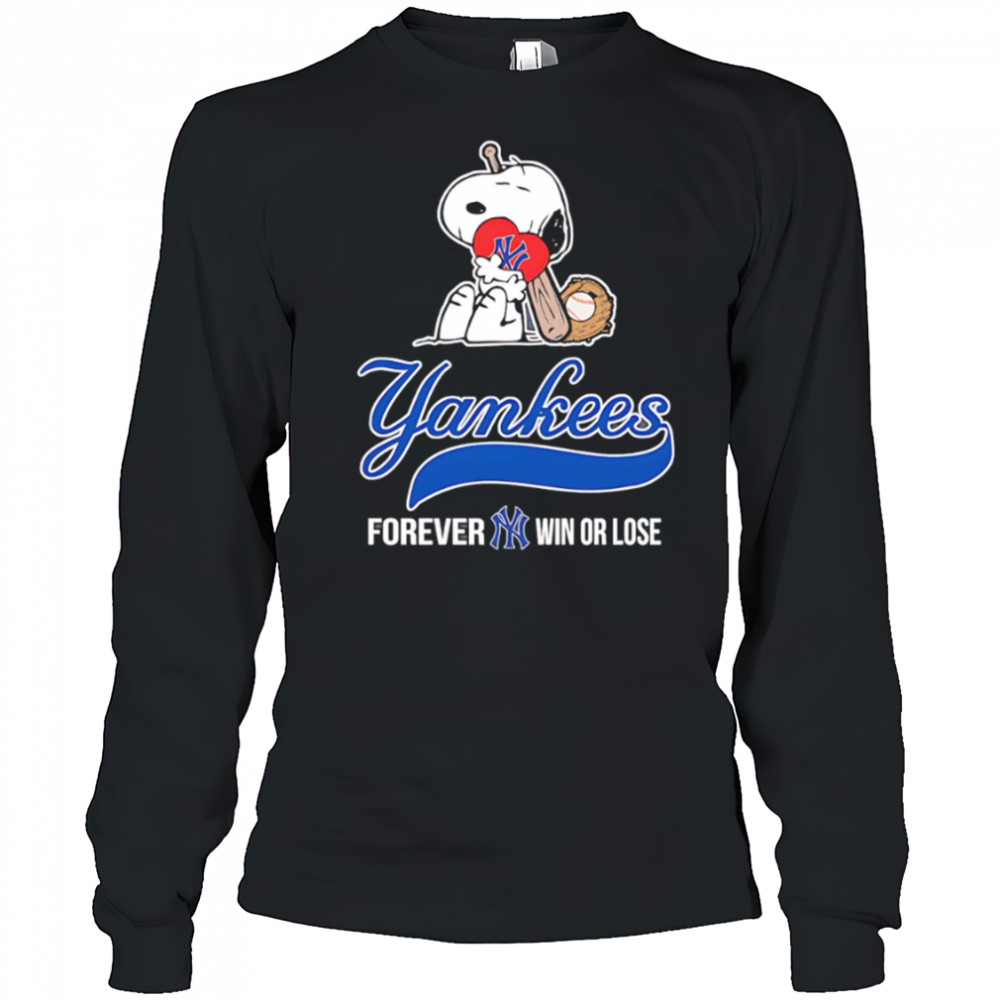 New York Yankees Snoopy Love Yakees Forever Win Or Lose shirt Long Sleeved