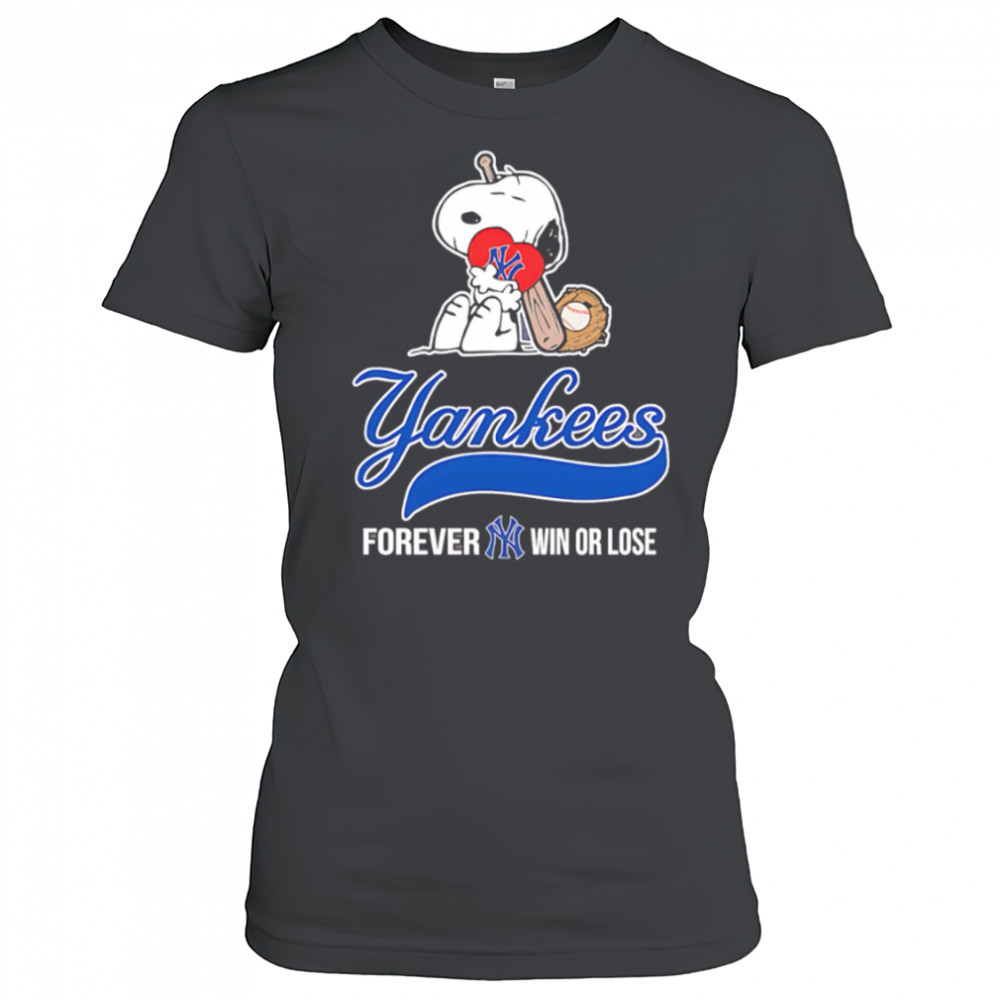 New York Yankees Snoopy Love Yakees Forever Win Or Lose shirt Women's T-shirt