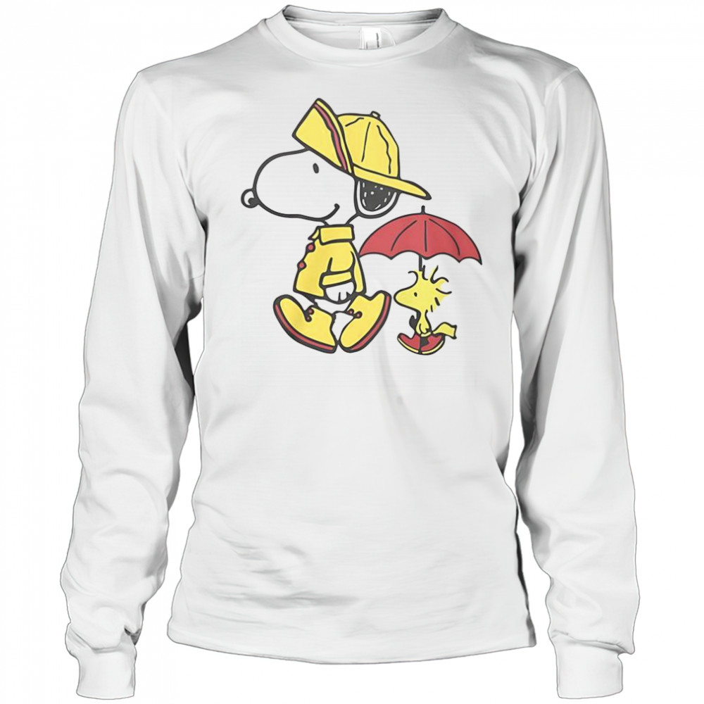 Peanuts Snoopy & Woodstock Rainy Day T-Shirt Long Sleeved