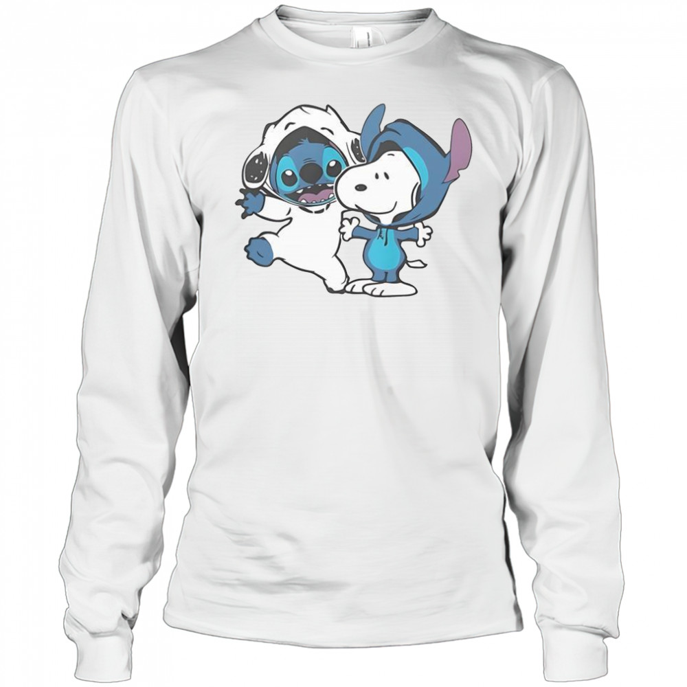Snoopy And Stitch T-Shirt Long Sleeved