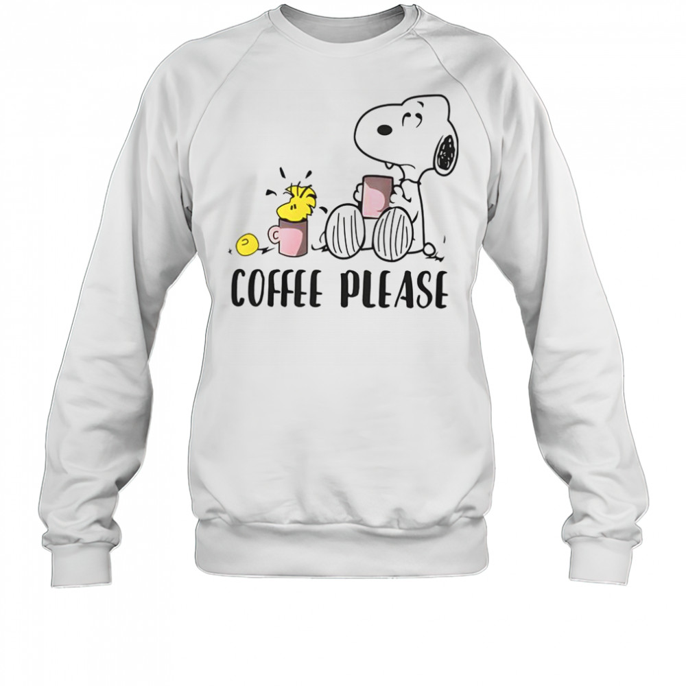 Snoopy Woodstock Coffee Please T-Shirt Sweatshirt