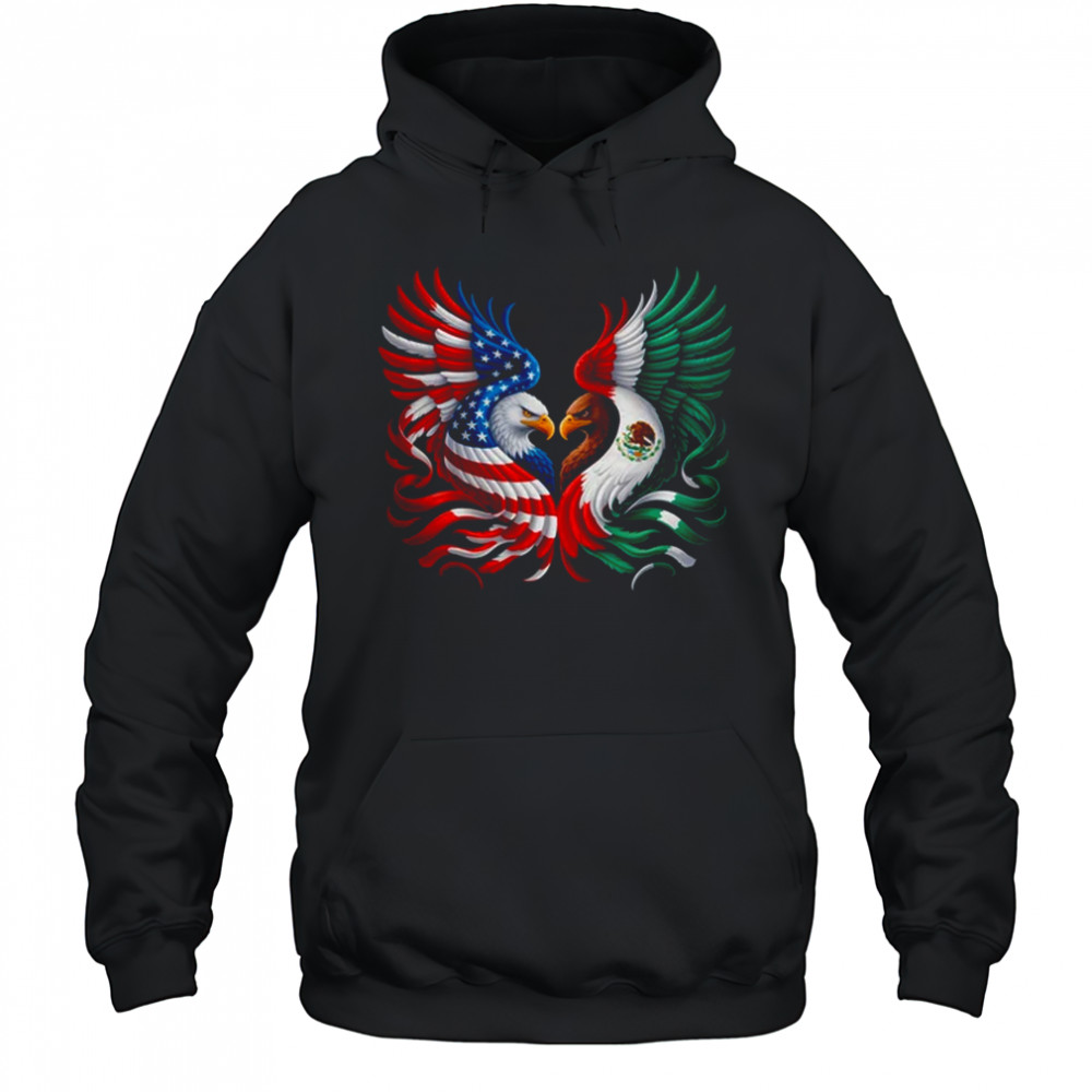 America Mexico Flag Vintage Mexican Roots American Flag shirt Hoodie