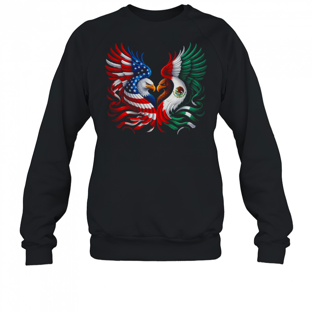 America Mexico Flag Vintage Mexican Roots American Flag shirt Sweatshirt
