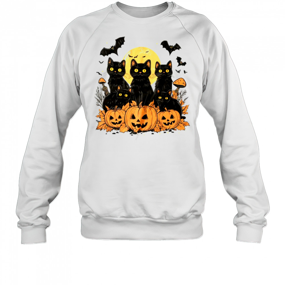 Black Cat Pumpkin Retro Halloween Cat Gothic Spooky Season shirt Sweatshirt