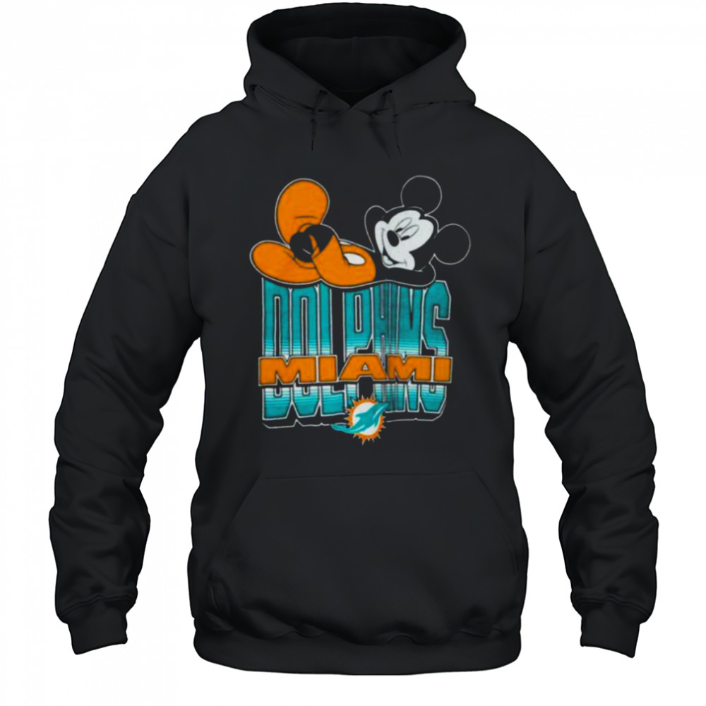 Miami Dolphins Mickey at Quarterback Disney Vintage Football T Shirt Hoodie