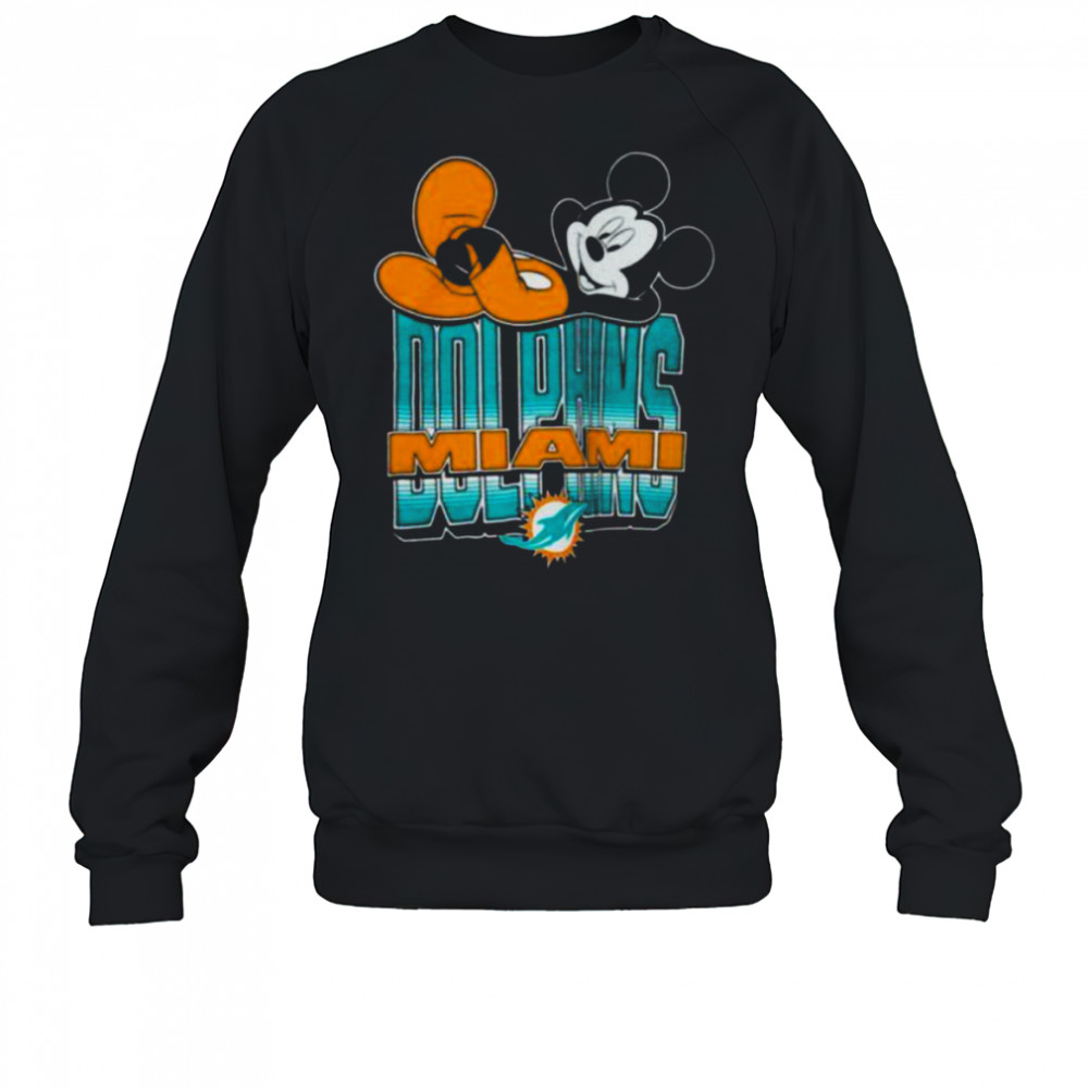 Miami Dolphins Mickey at Quarterback Disney Vintage Football T Shirt Sweatshirt