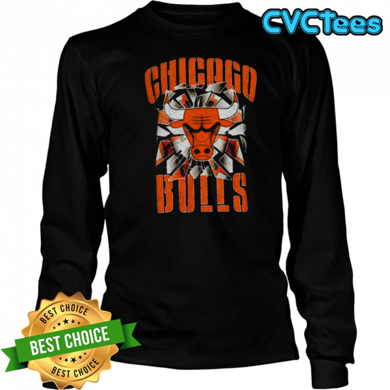 Pro Standard Bulls Shattered Backboard T Shirt Long Sleeved