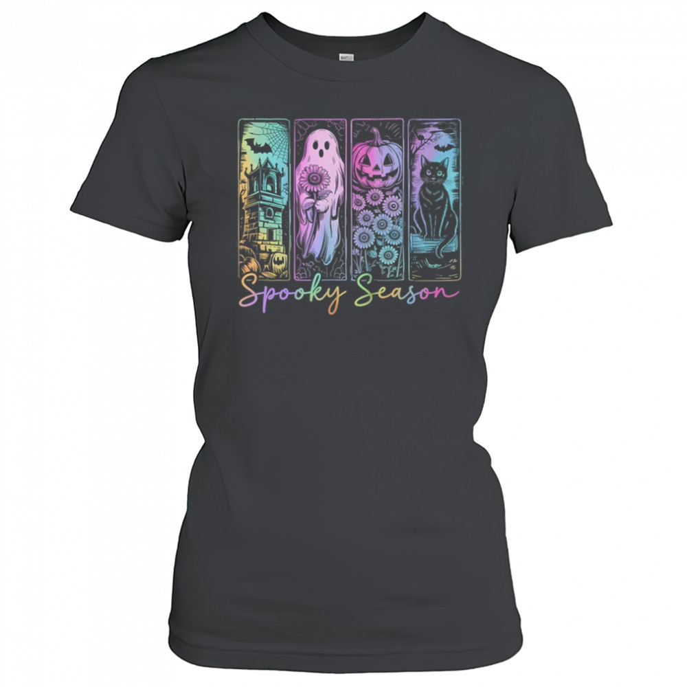 Spooky Season Vintage Halloween Ghost Cat Horror Movie Women shirt Women's T-shirt